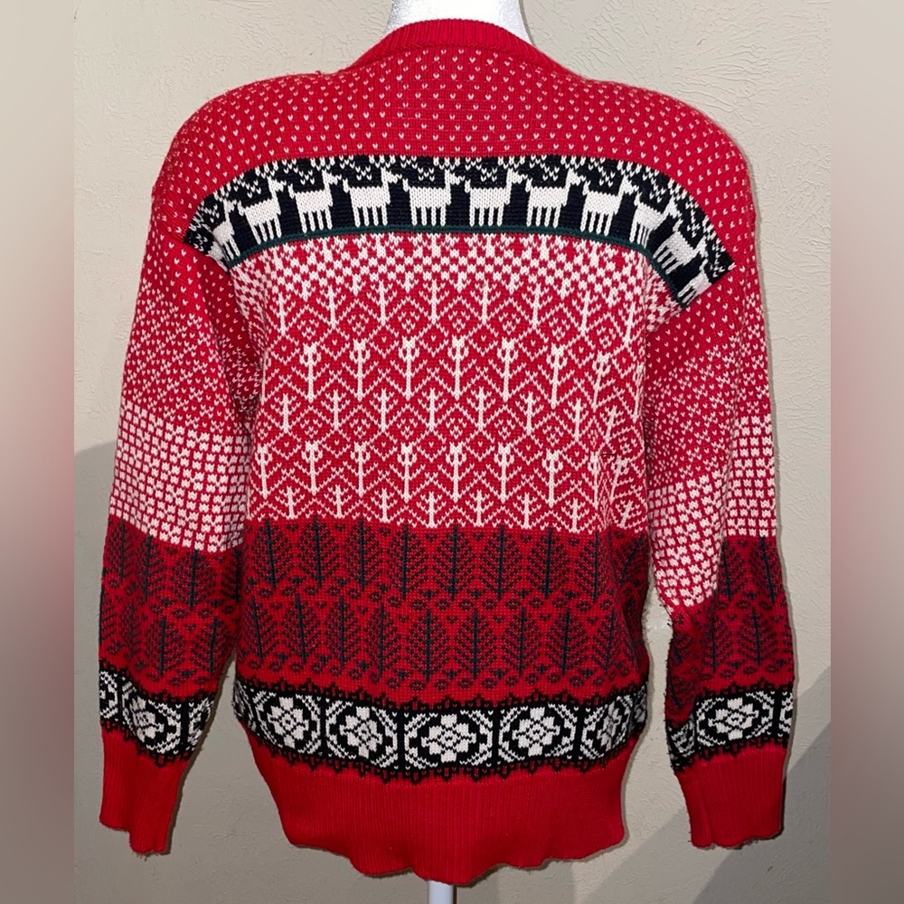 Susan Bristol Vintage 1991 Women’s Size M Cabin Christmas Sweater Cardigan Isle - Picture 5 of 12